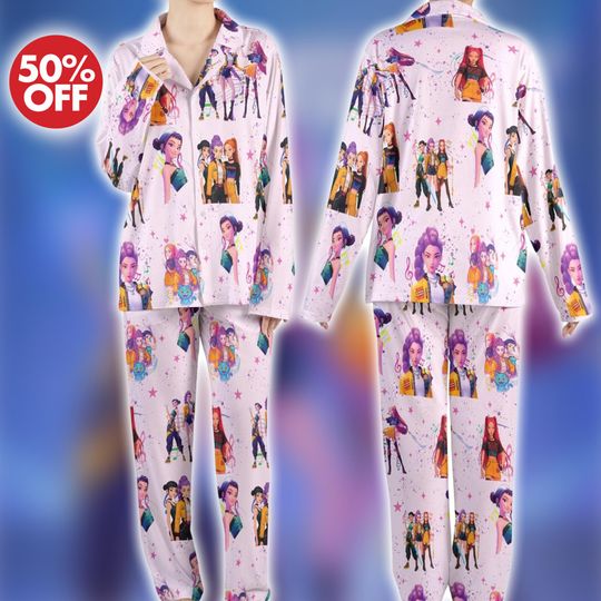 Huntrixx Adult and Kids Pajamas Set, Demon Hunter Inspired Pajamas, Rumi Fan Gifts, Fan Gifts, Christmas Pajamas set,Halloween Costume