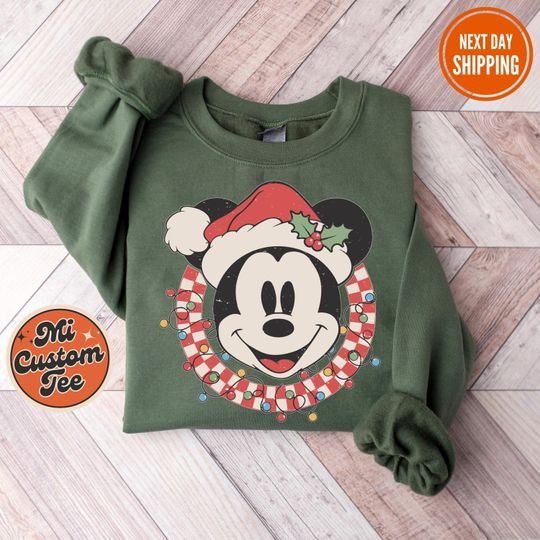 Discover Retro Mickey Christmas Sweatshirt, Disney Christmas Sweater, Disneyland Christmas Family Sweat, Very Merry Christmas Party, Christmas Hoodie