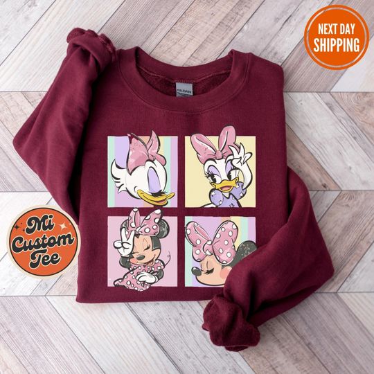 Discover Minnie and Daisy Sweatshirt, Disney Friends Hoodie, Disney Family Sweatshirt for Women