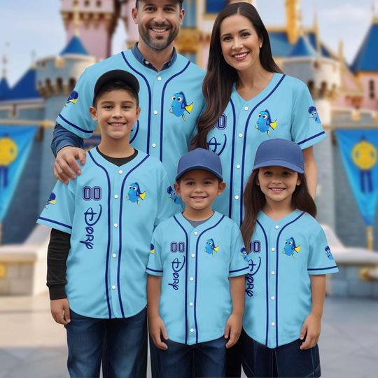 Discover Personalized Dory Baseball Jersey, Finding Nemo Disney Family Shirt, Matching Vacation Shirt