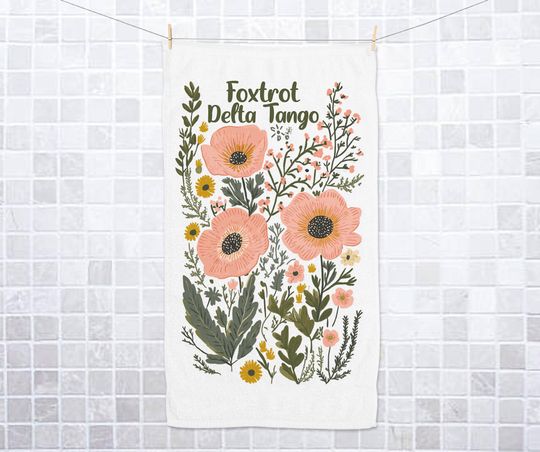 Discover Subtle FDT Political Hand Towel, Funny Progressive Accent