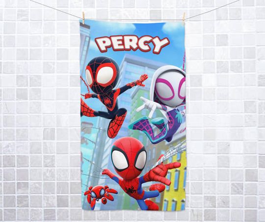 Personalized Spidey and His Amazing Friends Hand Towel, Super Heroes Towel
