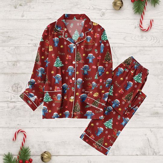 Discover Blue Tiger Christmas Pajamas, Blue Tiger Xmas Pajamas, Christmas Tree Pajamas, Xmas Gift