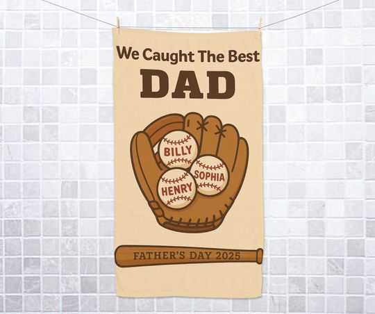 Discover Personalized Daddy's Dream Team Baseball Jersey Hand Towel
