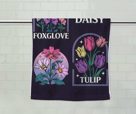 Discover Subtle F*ck Trump Flowers Tea Hand Towel Boho Kitchen Decor