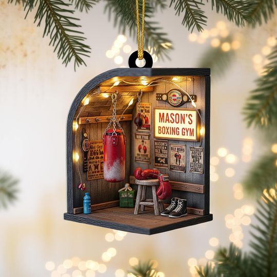 Discover Boxing Gym Christmas Ornament, Tree Hanging Decor, Gift for Boxers and Sports Lovers