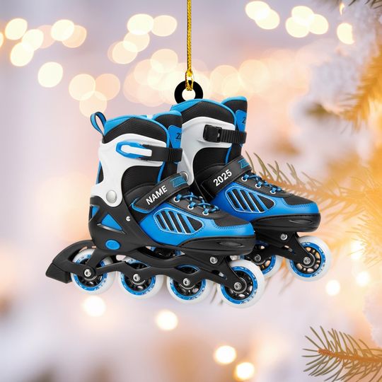 Discover Personalized Roller Skates Christmas Ornament, Holiday Decor Gift for Skaters Kids & Adults