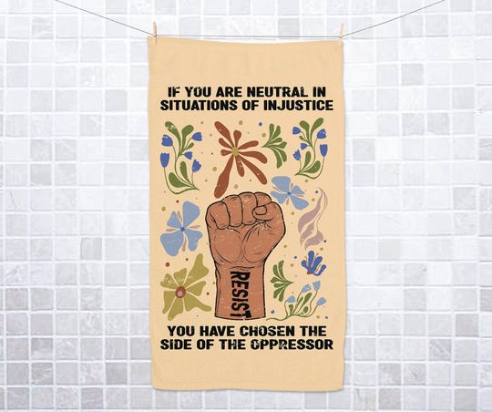 Discover Subtle FDT Bathroom Towel, Funny Political Decor for Democrats