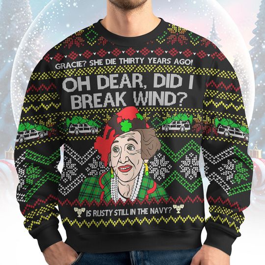 Discover Christmas Vacation Ugly Christmas Sweater, Aunt Bethany Quote Sweater, Funny Holiday Sweater, Xmas Gift for Men Women