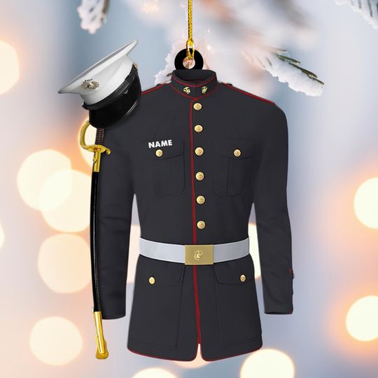 Discover Personalized Military Dress Uniform Ornament, Soldier Christmas Decor, Patriotic Keepsake Gift for Veterans and Service Members
