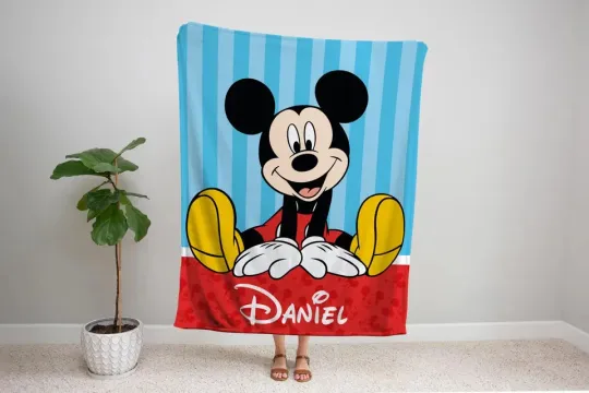 Discover Custom Mickey Mouse Blanket For Kids, Minnie Mouse Fleece Blanket