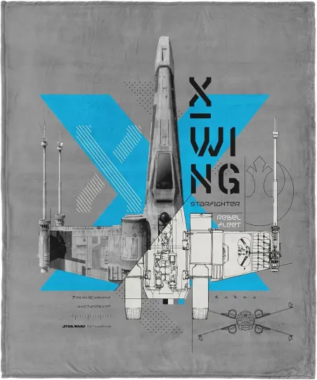 Discover X-Wing StarFighter Star Wars Disney Fleece Blanket DC Comics Marvel SuperHero