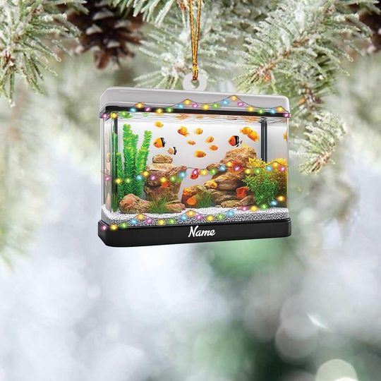 Discover Personalized Aquarium Fish Tank Ornament, Fishes Christmas Ornament, Underwater Aquarium Ornament, Fish Tank Holiday Ornament
