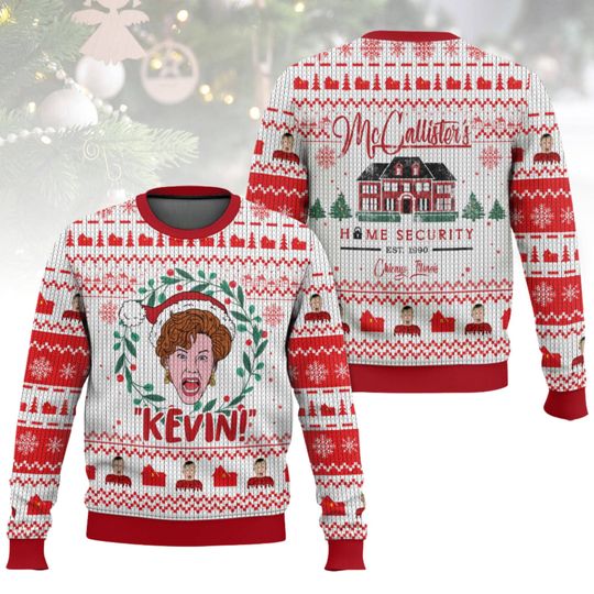 Discover Home Alone Ugly Christmas Sweater McCallister Sweater Xmas Holiday Gift for Men Women, Kevin Home Security Sweater For Fan, Sweater For Fan