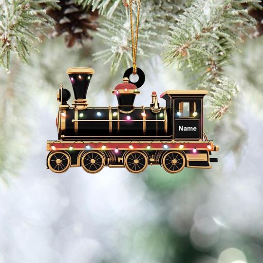 Discover Personalized Train Christmas Ornament, Locomotive Christmas Ornament, Railway Ornament, Train Holiday Ornament, Railroader Gift