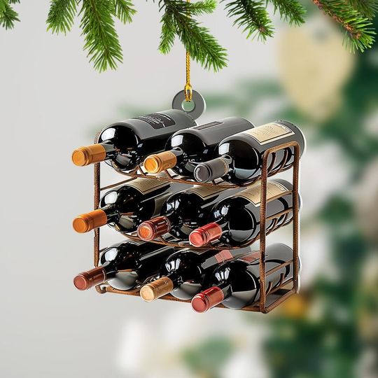 Discover Personalized Wine Rack Ornament, Wine Rack Christmas Ornament, Wine Lovers Ornament Gift, Wine Drinkers Ornament Decor