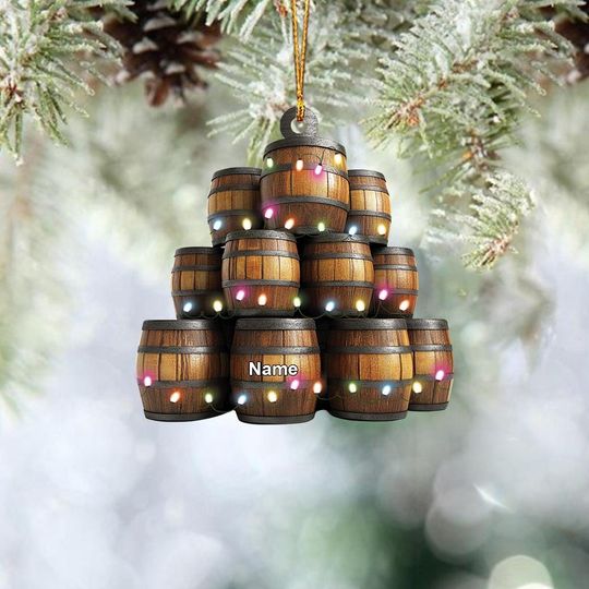 Discover Personalized Oak Barrel Beer Ornament, Oak Beer Barrel Christmas Ornament, Wine Barrels Ornament, Barrel Oak Whiskey Ornament