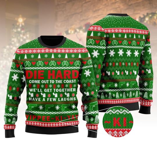 Die Hard Ugly Christmas Sweater, Yippee Ki Yay Xmas Sweater, Holiday Movie Ugly Sweater, Christmas Gift