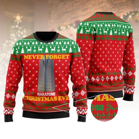 Die Hard Ugly Christmas Sweater, Nakatomi Xmas Sweater, Funny Movie Ugly Sweater, Christmas Gift