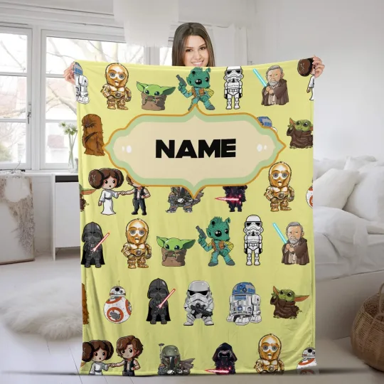 Discover Custom Name Star Wars Plush Fleece Blanket
