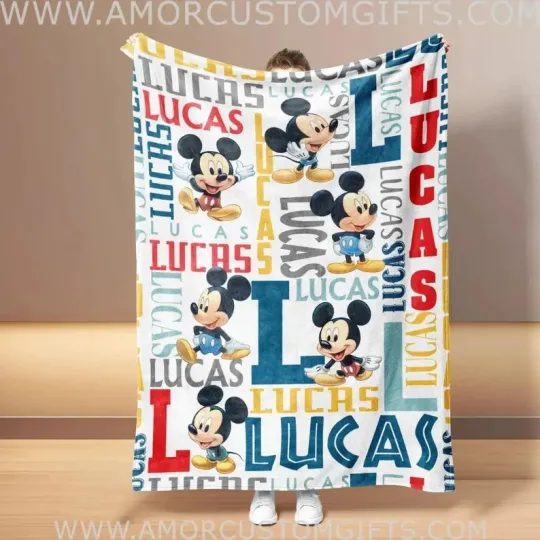 Discover Personalized Cartoon Mouse Blanket - Steamboat Mickey Design Fleece Blanket