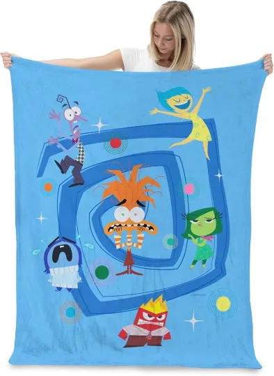 Discover Spiraling Out Disney's Inside Out 2 Holiday DisneyFriends Fleece Blanket