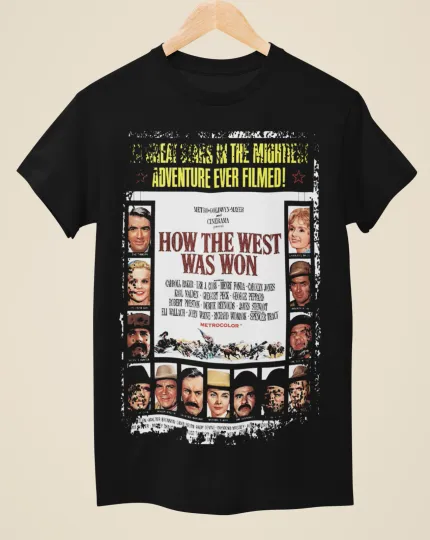 Discover How the West Was Won Western Movie Poster Unisex Black T-Shirt