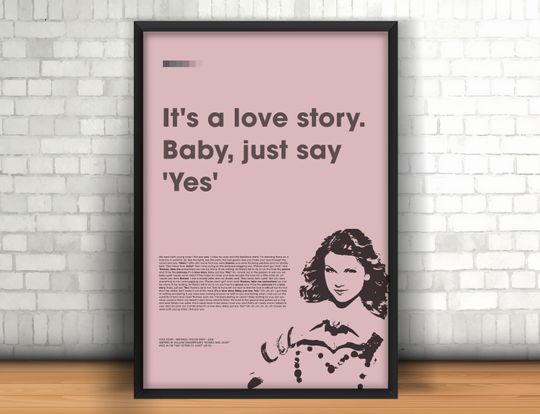 Discover Love Story - Taylorr Swifts lyric print A3