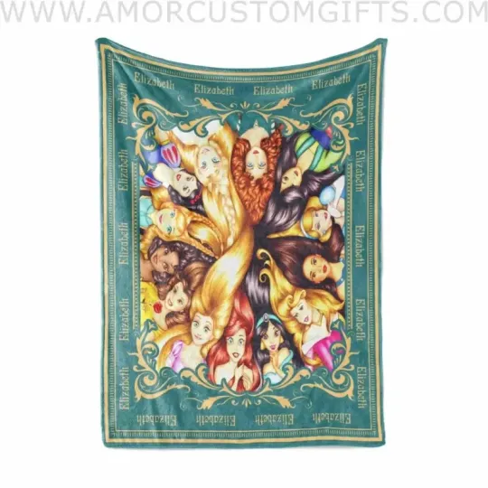 Discover Personalized Blanket: Custom Princess Design Custom Name Fleece Blanket