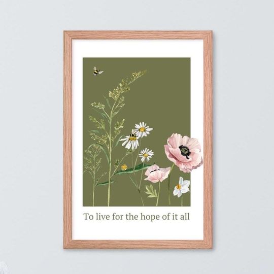 Discover Framed Poster inspired by Taylorr Swifts's Hope Folklore green/white lyrics August