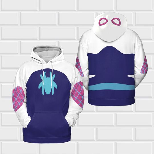 Discover Spider Gwen Purple Cosplay Kid Hoodie, Gwen Stacy Spidey Costume Sweatshirt, Disney Superhero Cosplay Costume Hoodie, Spiderman Gifts