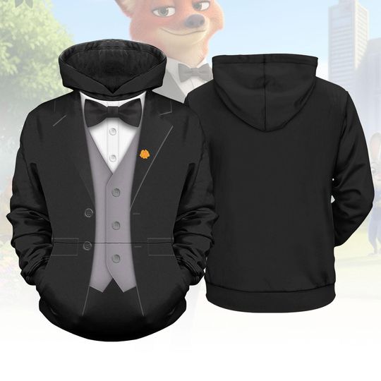 Nick Wilde Suit Cosplay Hoodie, Zootopia Sweatshirt, Animal Kingdom, Nick Wilde Costume Shirt, Cartoon Characters Outfit, Gift For Him