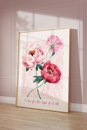 Discover Taylor Print To Live for the Hope Poster, College Dorm Music Floral Decor Wall Art