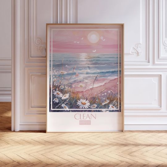 Discover Clean Song Poster Watercolor Wall Art Subtle Song Print Watercolor Painting Soft Pastel Tones Gift For Music Fans