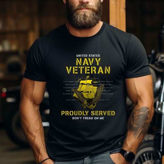 Discover Veteran Sweatshirt - Patriotic Veterans Shirt - Veteran Gift T-Shirt - Gifts For Veteran - Womens Navy Veterans Proudly Served T-Shirt