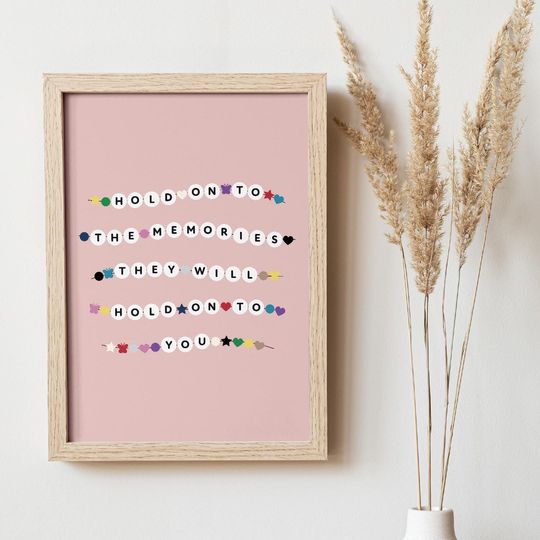 Discover TSwift Digital Art | New Years Day Lyrics Friendship Bracelets | Download Wall Art Poster for T Swift Fans Teen Dorm Room Decoration
