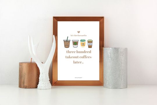 Tay Tay Coffee Lyrics Print: Pop Music Wall Art