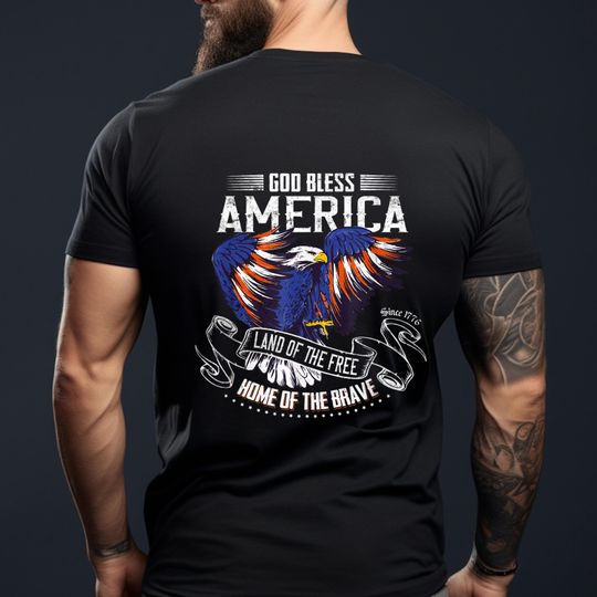 Discover US Military TShirt - Patriotic Hoodie - Military Gift Shirt - Military Gift - God Bless America Land of the Free Because of the Brave TShirt
