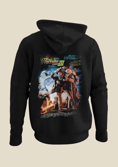 Discover Back To The Future III - Movie Poster inspired Unisex Black Hoodie