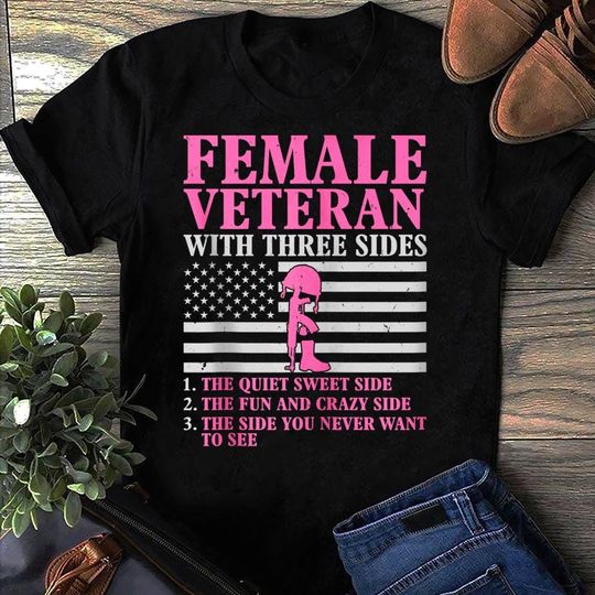 Discover Female Veteran Zip Hoodie: Mother, Grandma, Military Gift