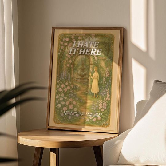 Discover I Hate it Here, Taylorr Swifts Lyric Print, Folklore Album Poster, taylor version Wall Art, Music Decor, Storybook Whimsical Cottagecore, Download