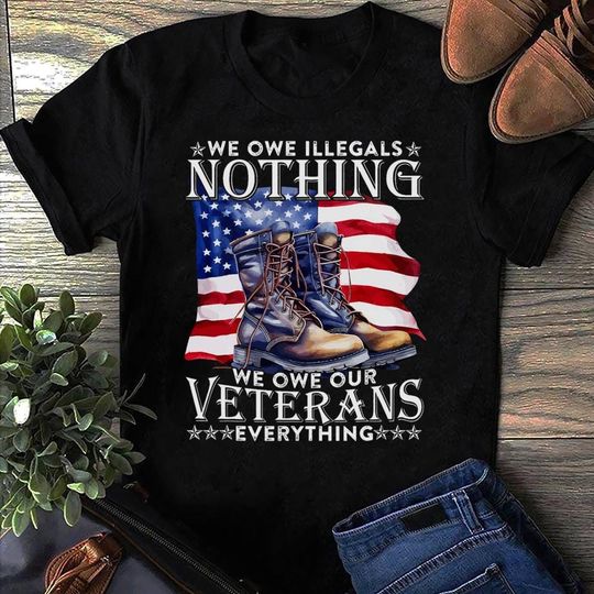 Discover Patriotic Veteran T-Shirt: Military Boots & American Flag