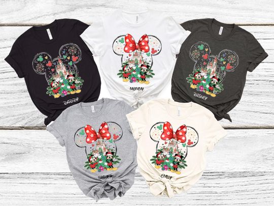 Discover Custom Disney Christmas 2025 Family Shirt, Disney Xmas 2025 Sweatshirt, Disney Holiday Shirt, Disney Matching Shirt, Christmas Party Shirt