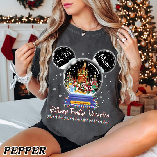 Discover Custom Disney Christmas Family Vacation 2025 Shirts, Vintage Disney Xmas Shirt, Disney Christmas Party Tee, Disneyland Holiday Sweatshirt