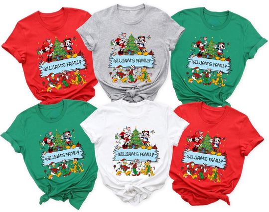 Discover Custom Disney Christmas Shirt, Personalized 2025 Disney Christmas Shirt, Matching Family Disney Christmas Shirt, Disney Trip 2026 Christmas