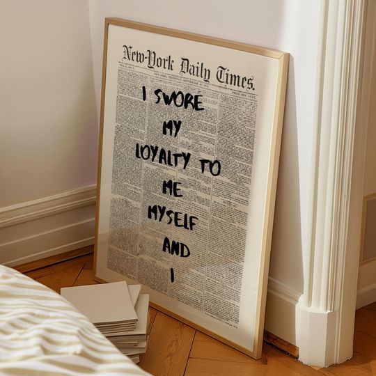 Taylorr Swifts Lyrics Newspaper Print: Preppy Dorm Wall Art