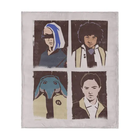 Discover Disney Star Wars Skeleton Crew Portraits Cozy Fleece Blanket
