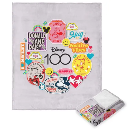 Discover Disney D100 Positive Vibes Mickey Mouse & Friends Cozy Fleece Blanket