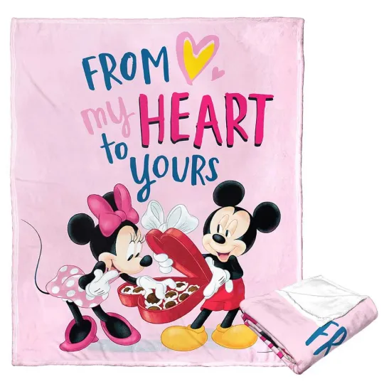 Discover Disney Mickey Mouse My Heart To Yours Cozy Fleece Blanket