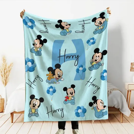Discover Personalized Disney Baby Mickey Mouse Fleece Blanket